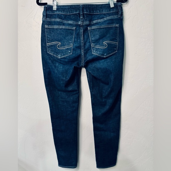 Silver Jeans Elyse Skinny Dark Wash Indigo Stretch Denim Size 27 NEW! - Picture 5 of 16